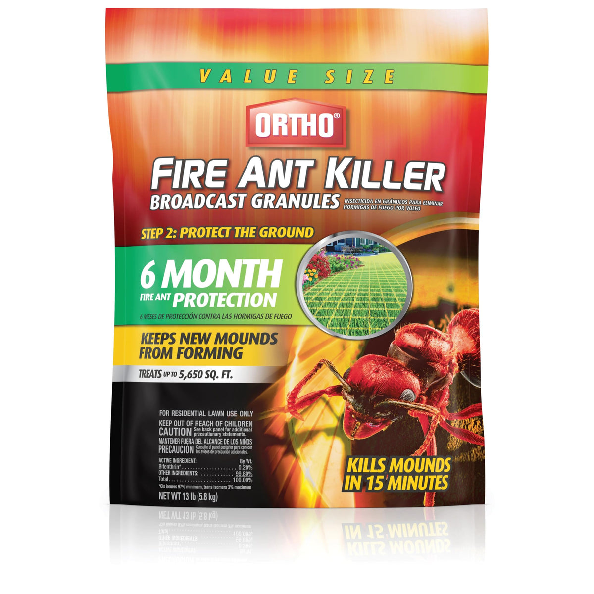 Ortho Fire Ant Killer Broadcast Granules bag for outdoor lawn protection