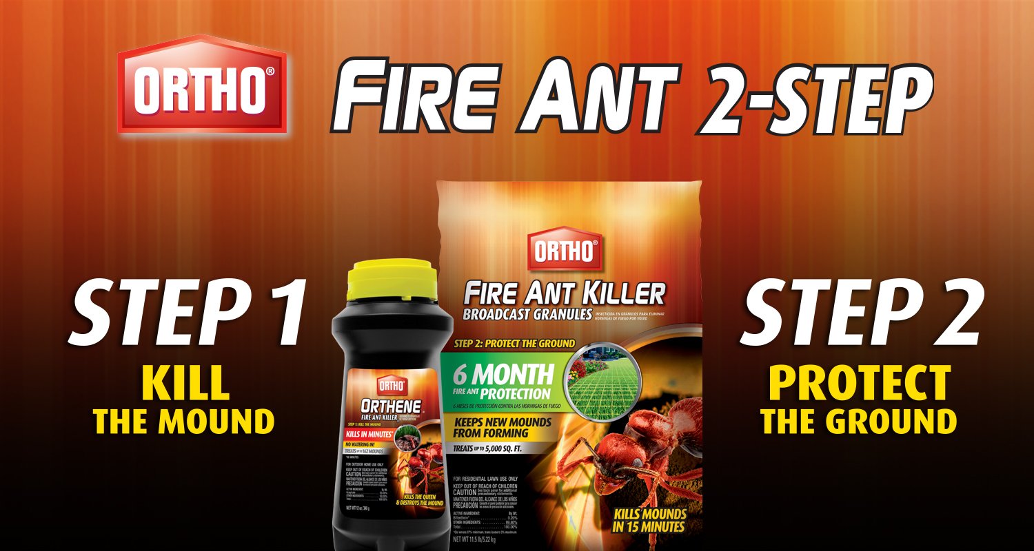 Ortho Fire Ant Killer Broadcast Granules provide up to six months of lawn protection