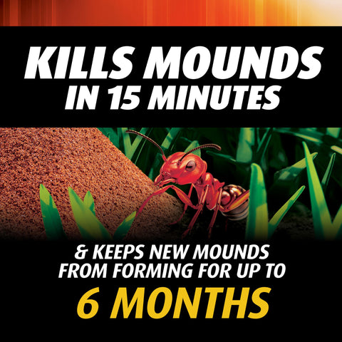 Ortho Fire Ant Killer Broadcast Granules applied with a spreader for even coverage.