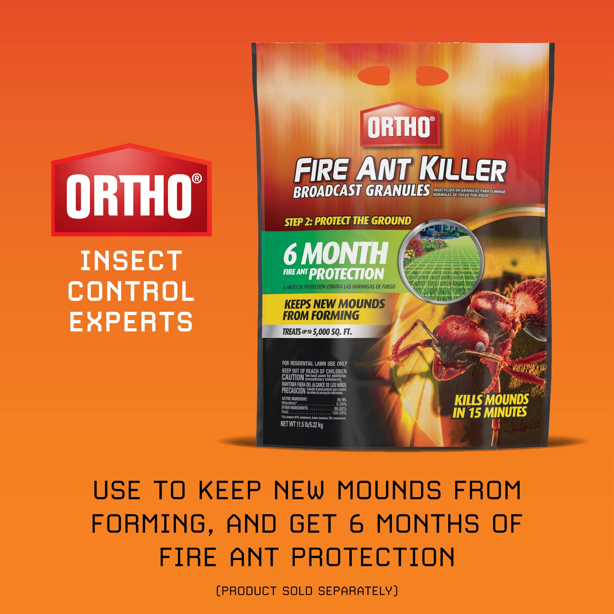 Ortho Fire Ant Mound Blitz 60-minute action claim on label