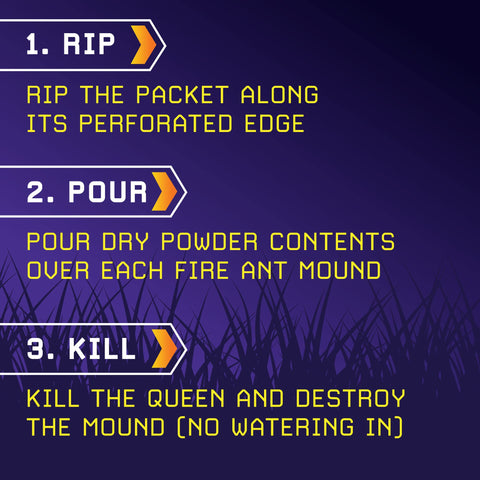 Ortho Fire Ant Mound Blitz open pack ready to pour