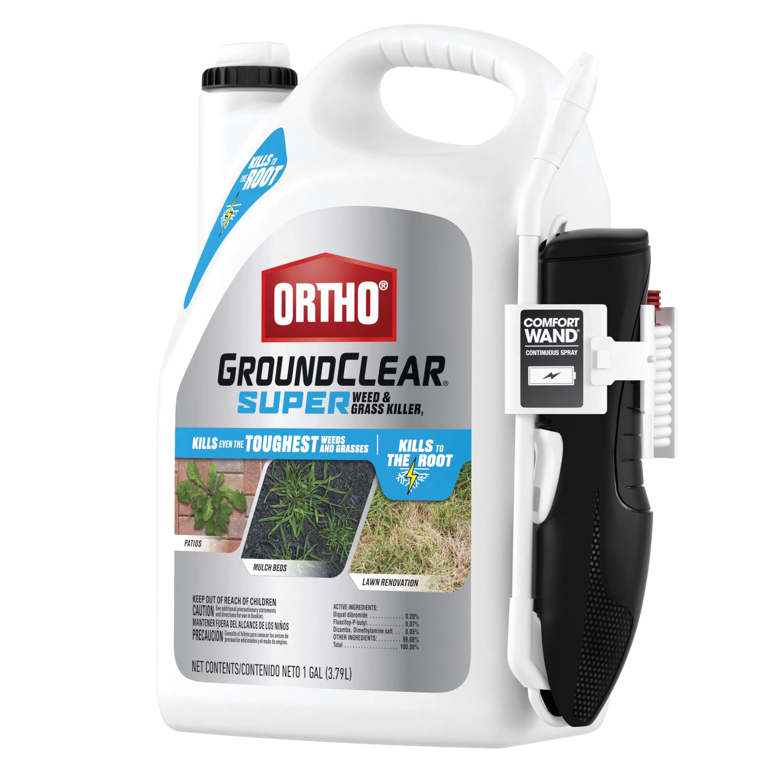 Ortho GroundClear Comfort Wand delivers precise spraying for active-growth weeds.