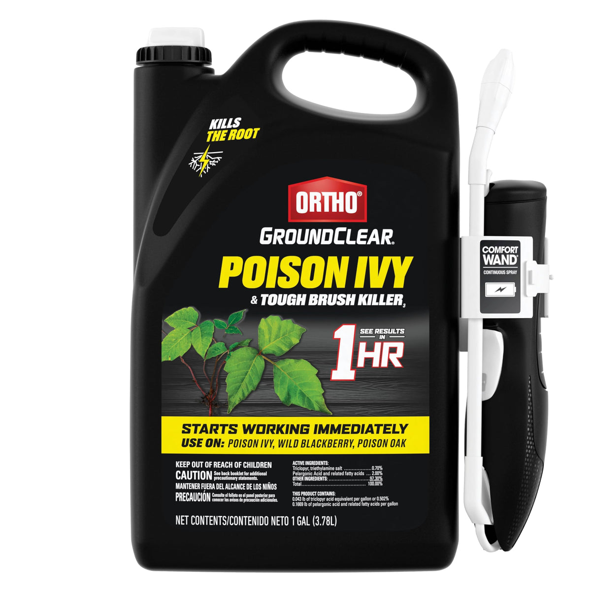 Ortho GroundClear poison ivy bottle with Comfort Wand ready to spray for outdoor control