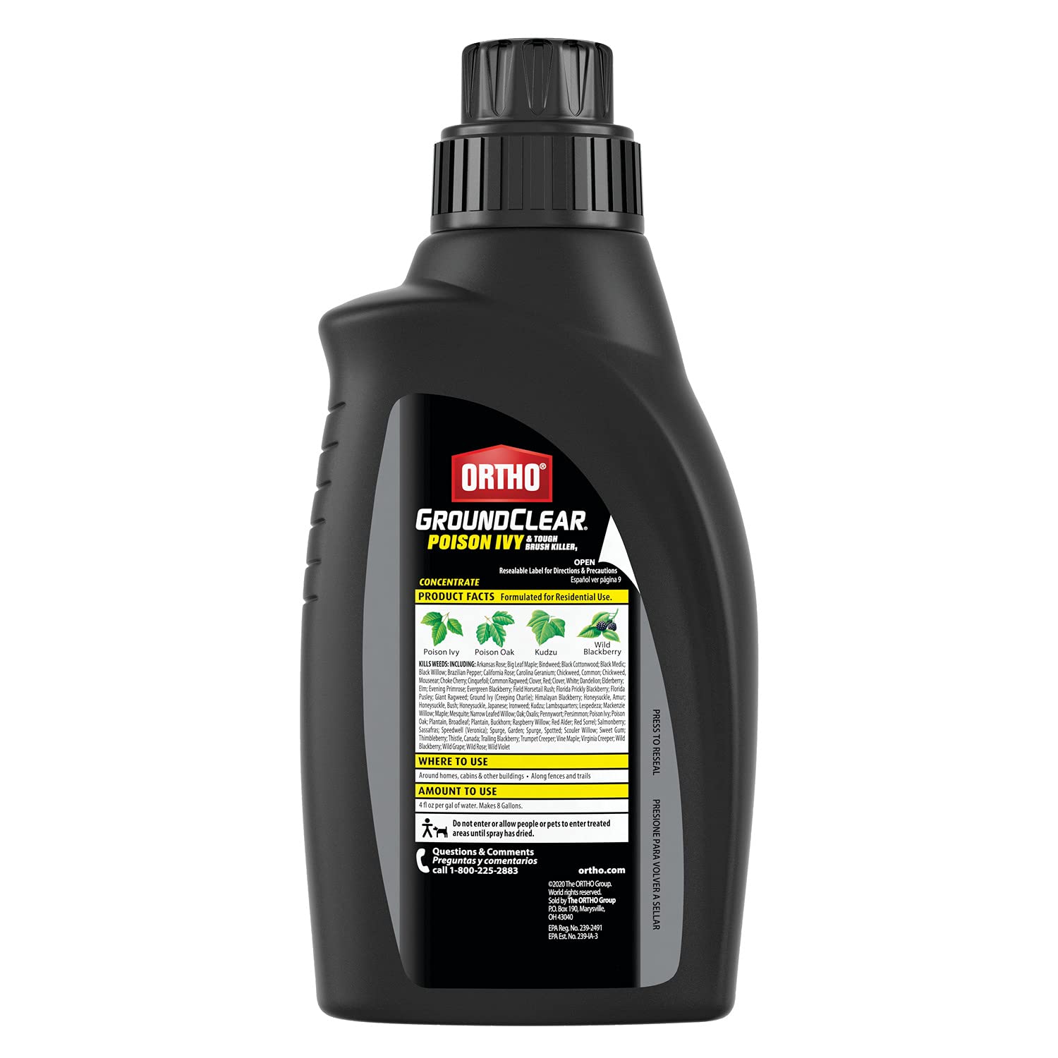 Ortho GroundClear covers up to 3,200 sq ft per bottle.