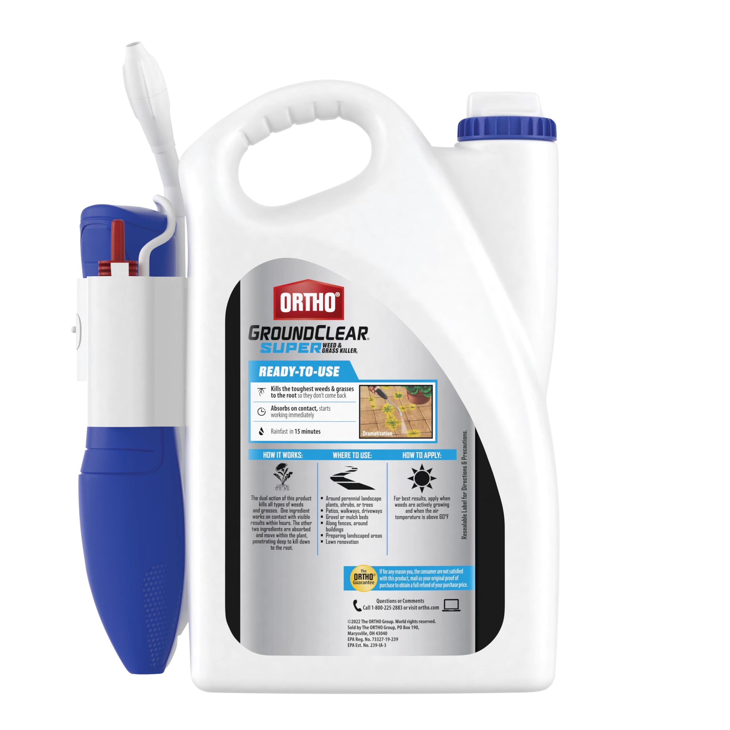 Ortho GroundClear aiding lawn renovation by clearing existing weeds before reseeding.