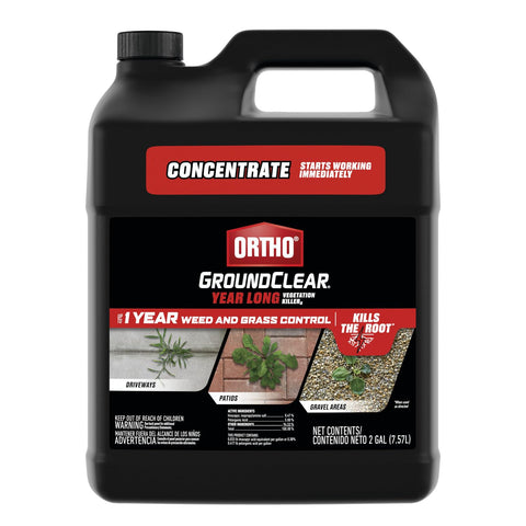 Ortho GroundClear Year Long bottle pour shows fast-acting weed control for hardscapes