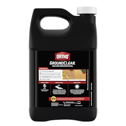Ortho GroundClear label close-up highlighting fast-acting weed control