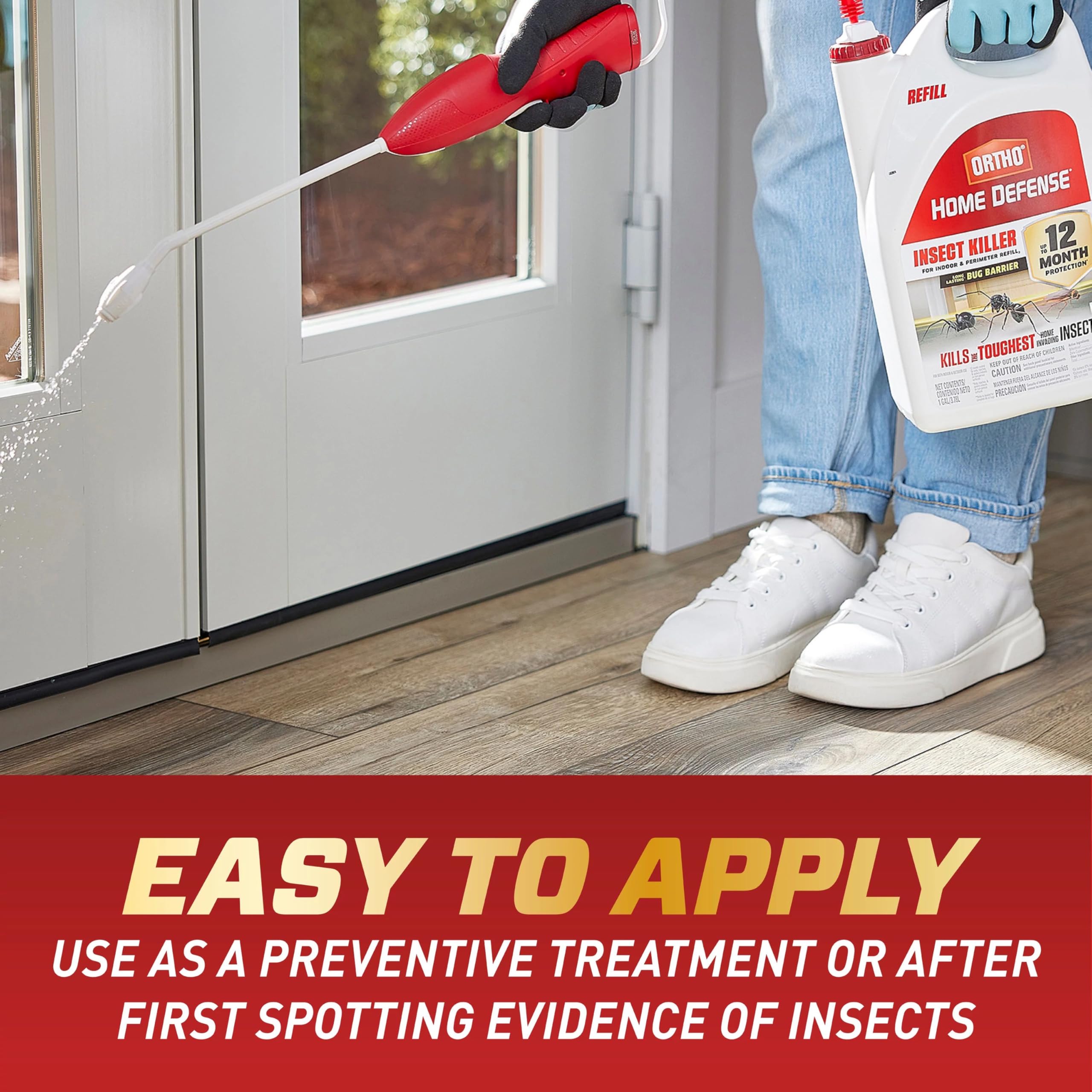 Ortho Home Defense targets ants, roaches, and spiders.