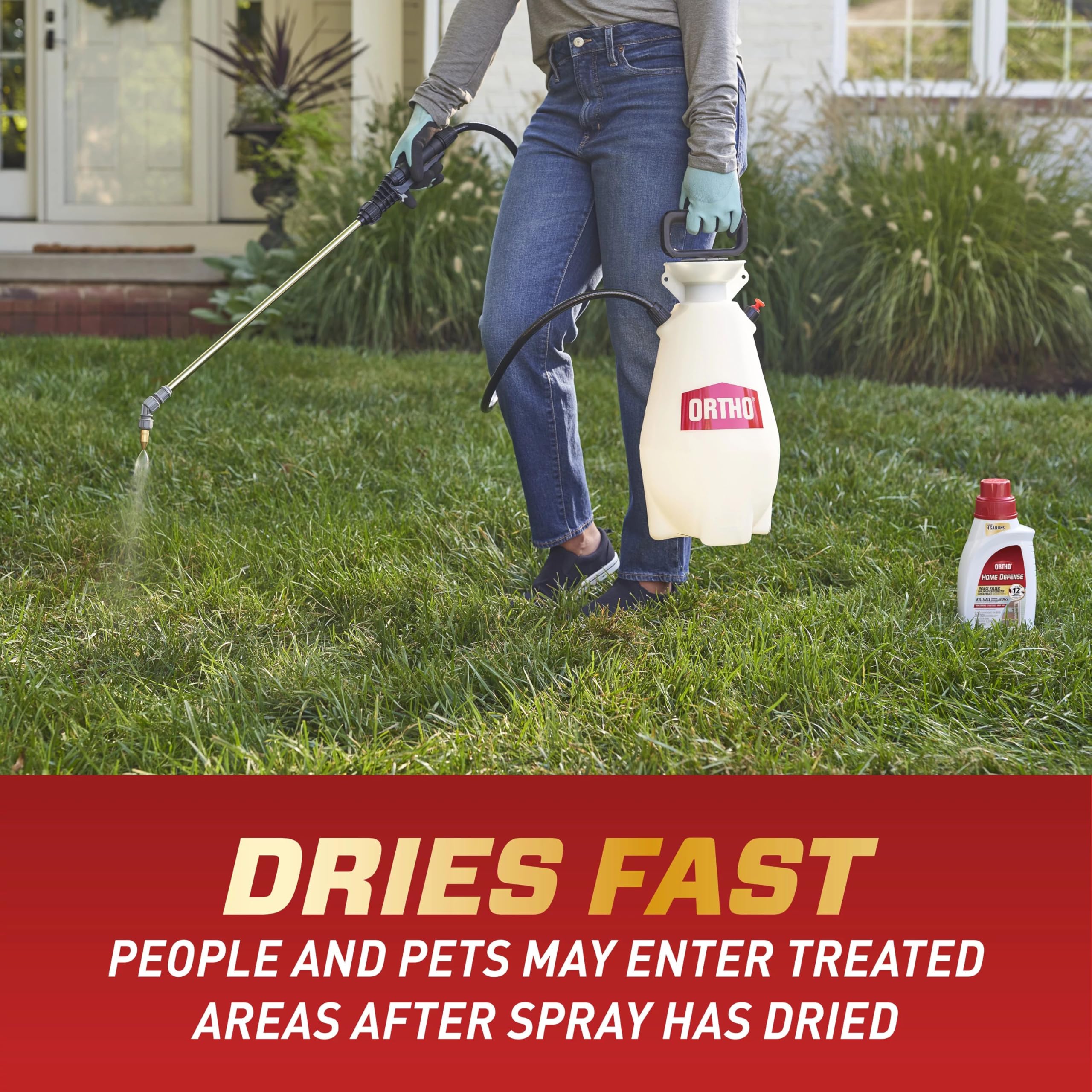 Ortho Home Defense anti-insect-barrier image depicts lasting indoor-outdoor protection