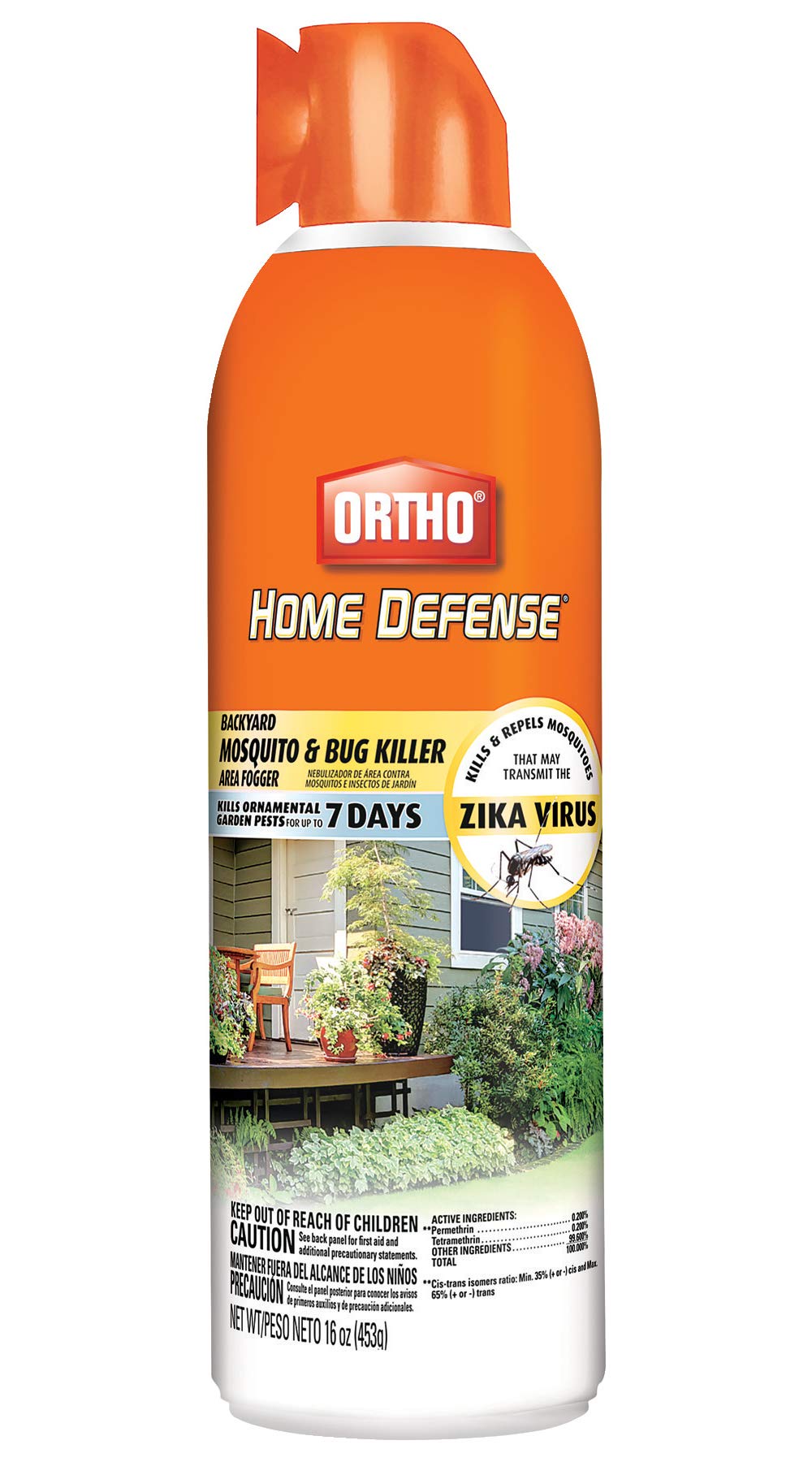 Ortho Home Defense Area Fogger releases outdoor mist to protect seating areas.