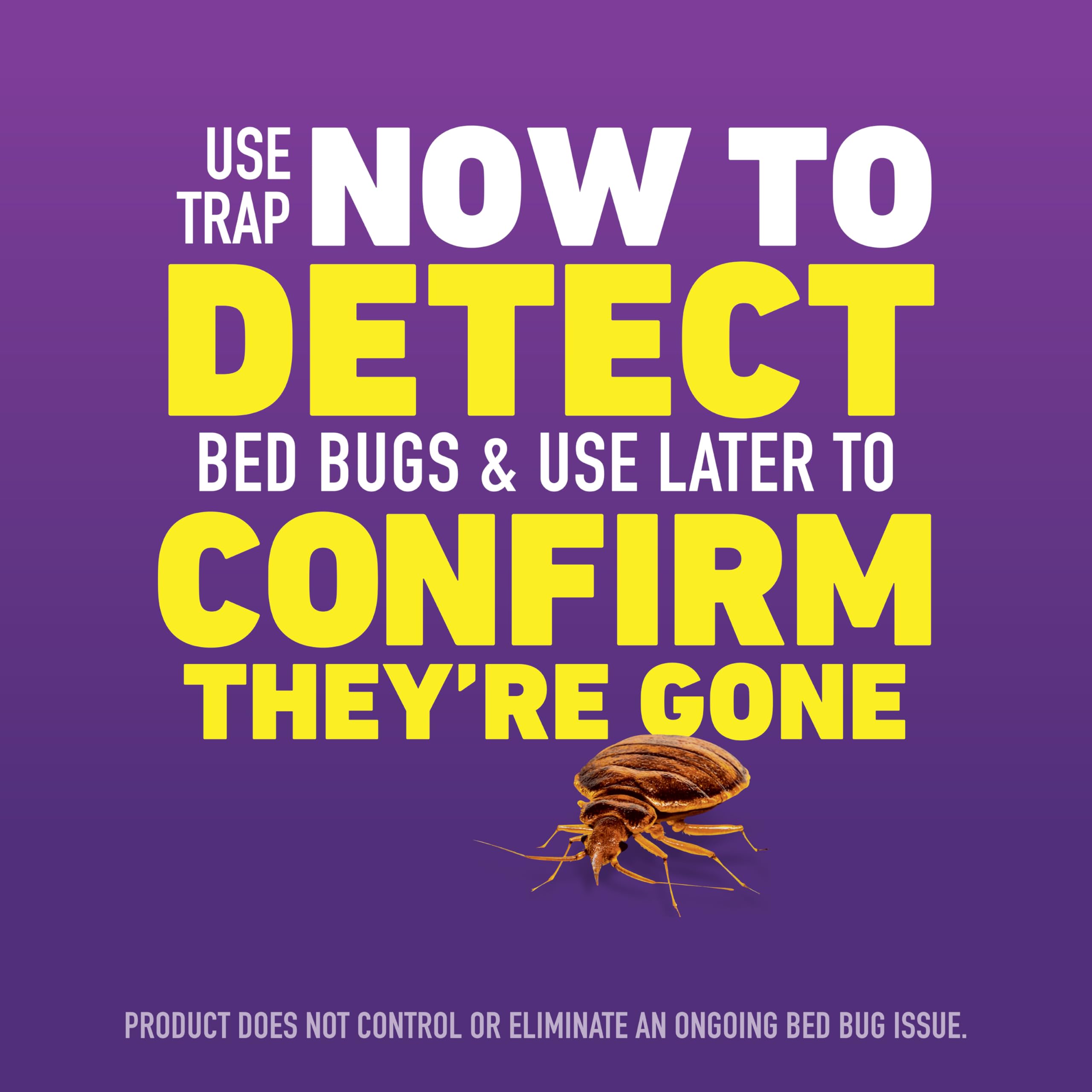 Ortho Home Defense Bed Bug Trap placed near headboard confirms activity discreetly