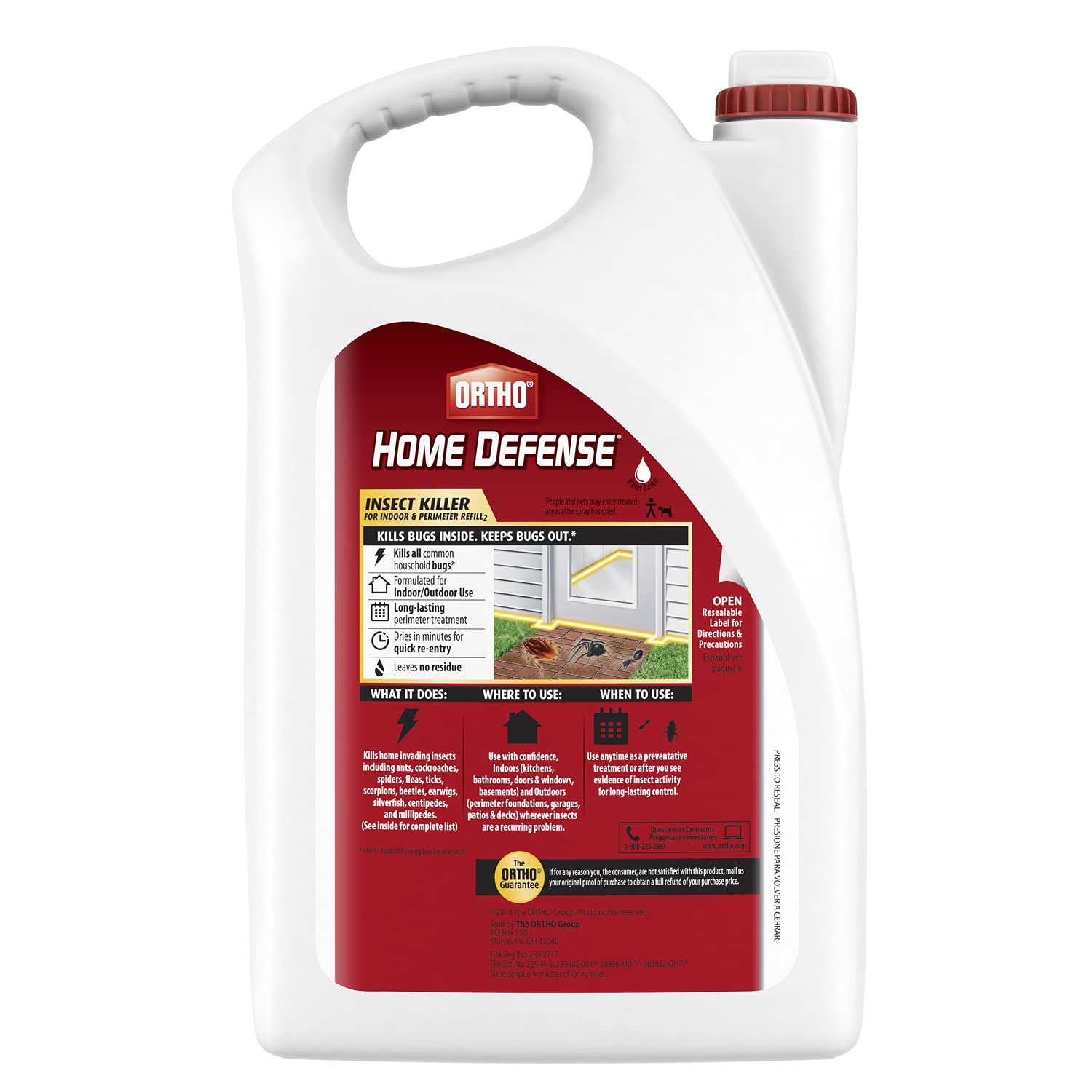 Ortho Home Defense spray wand demonstrating easy application for fast coverage.