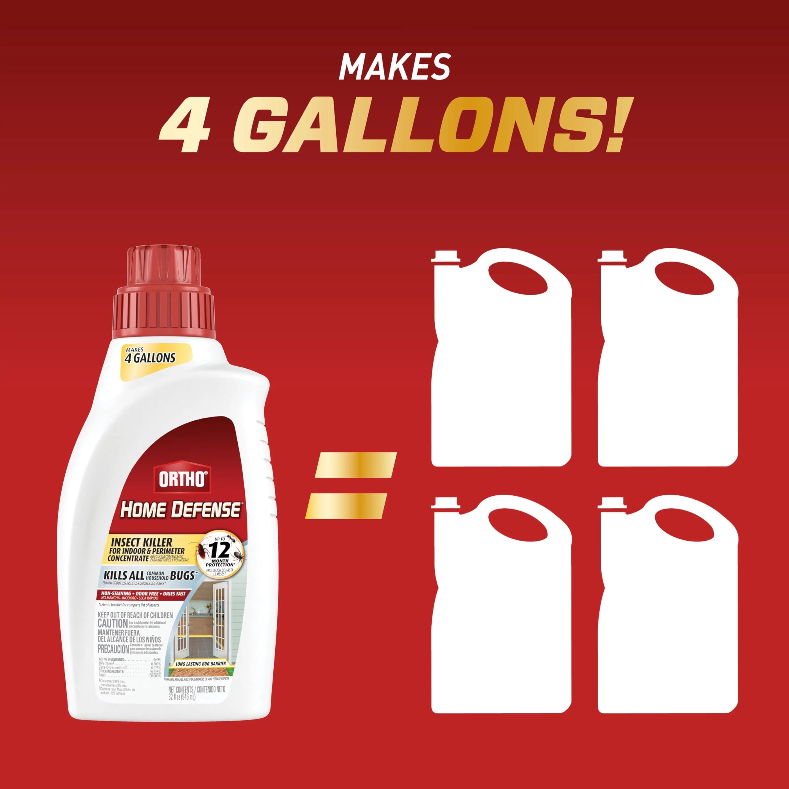 Ortho Home Defense dilution-mix shows preparing spray with water