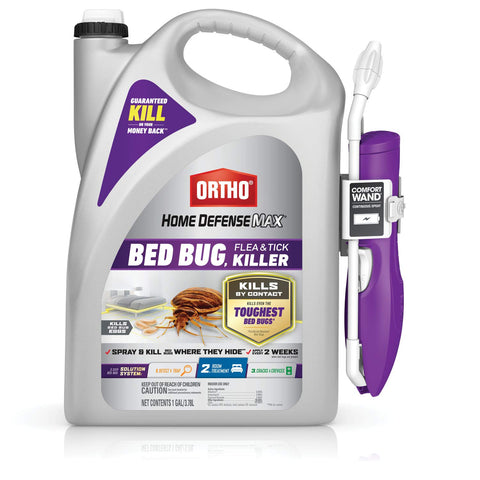 Ortho Home Defense Max label emphasizes safe indoor use and long-lasting impact.