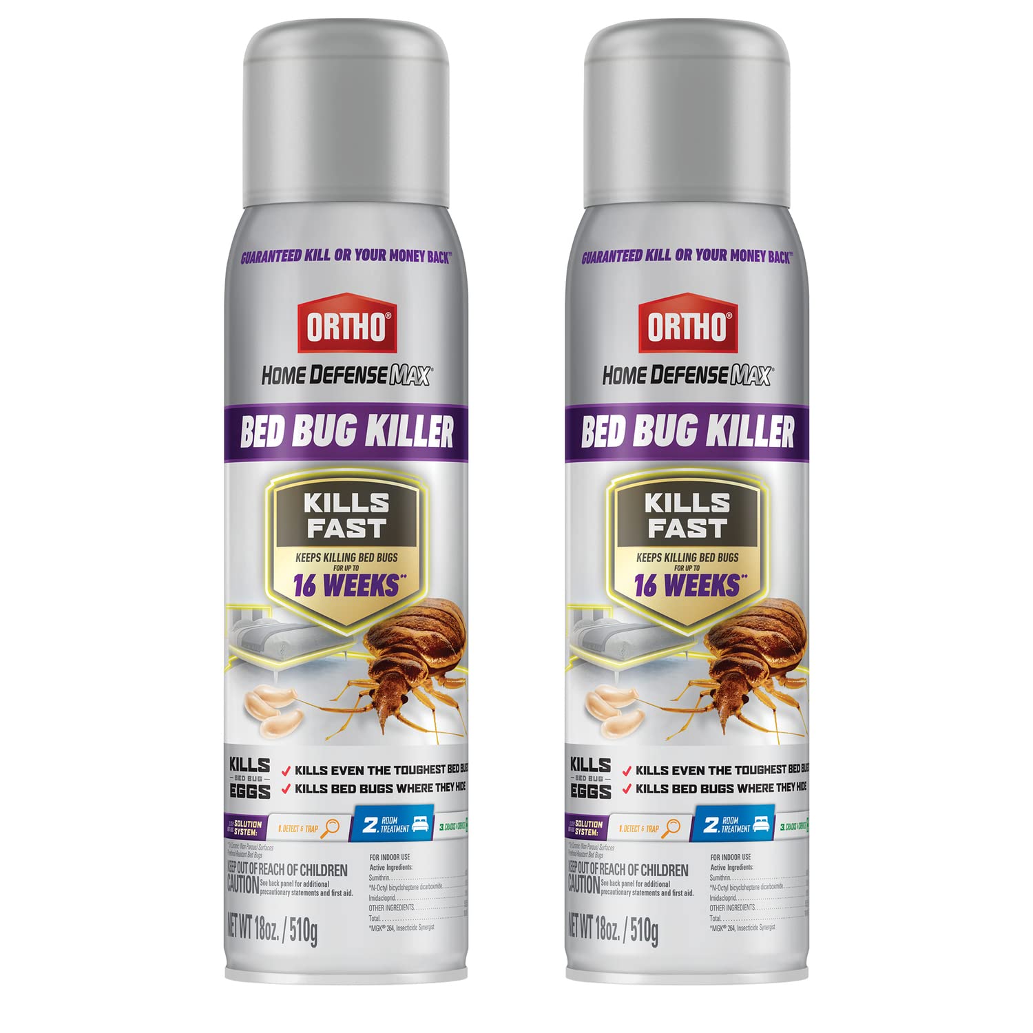 Ortho Home Defense Max Bed Bug Killer bottle ready for quick room protection