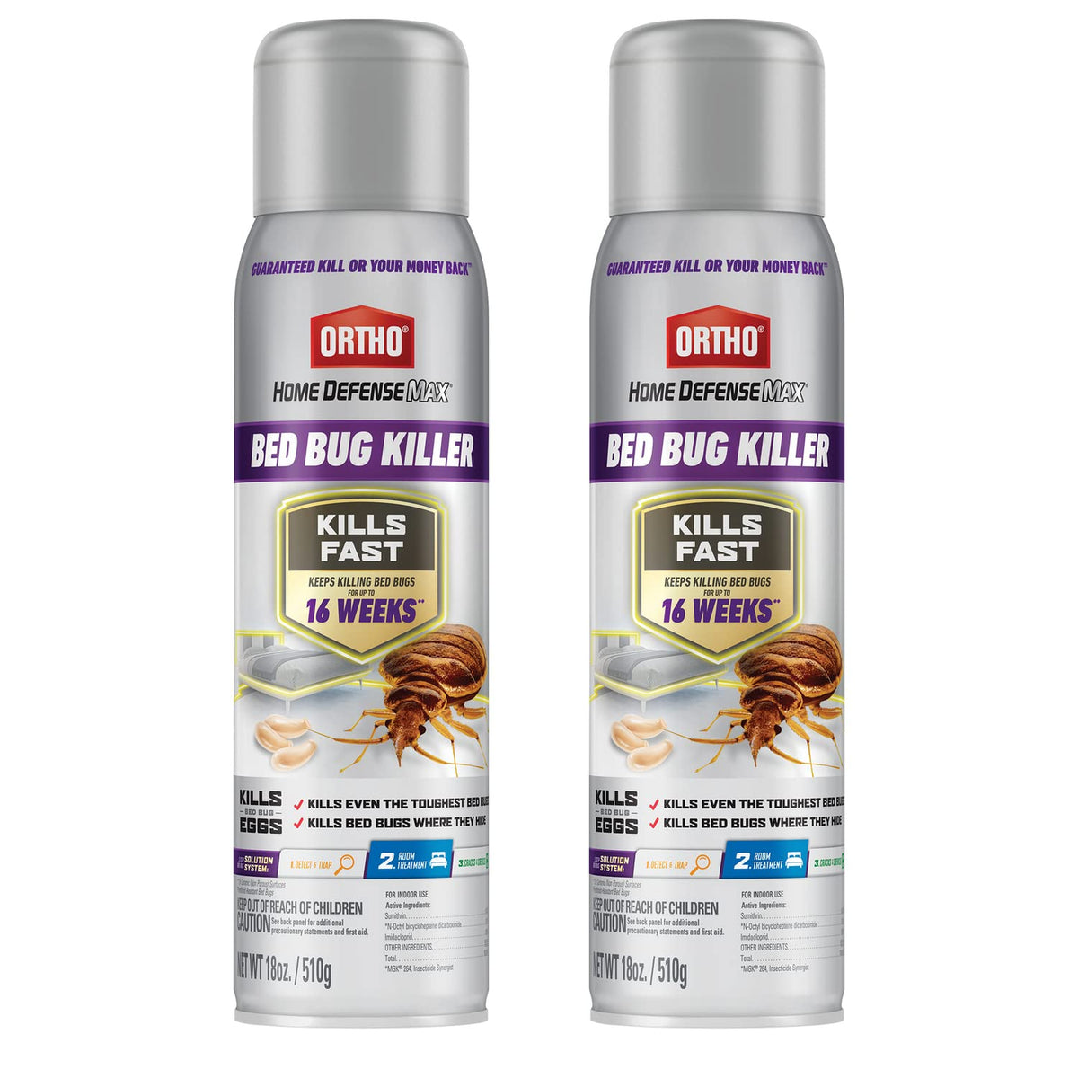 Ortho Home Defense Max Bed Bug Killer bottle ready for quick room protection