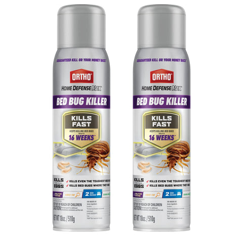 Ortho Home Defense Max Bed Bug Killer bottle ready for quick room protection