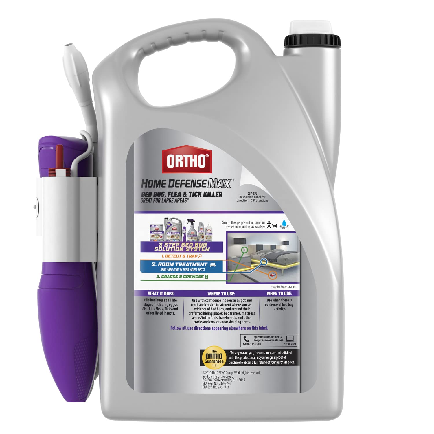 Ortho Home Defense Max continuous spray spreads evenly across walls and edges.
