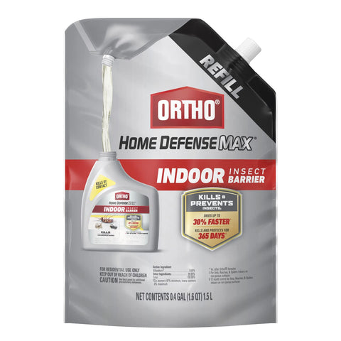 Ortho Home Defense Max indoor refill pouch close-up for quick, mess-free use.