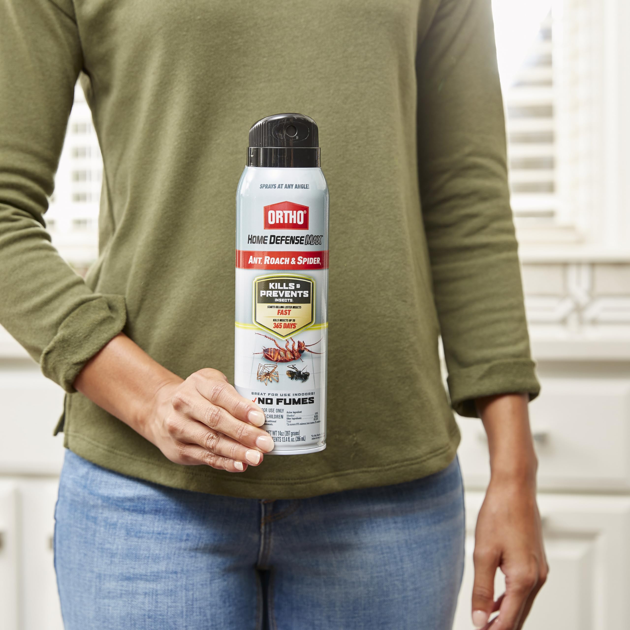 Ortho Home Defense Max label highlights target insects