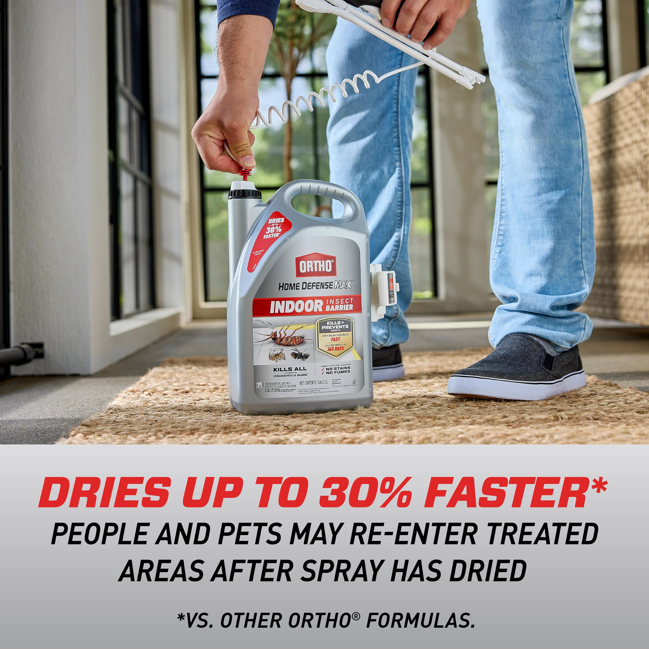 Extended reach wand keeps you at a safe distance while spraying.