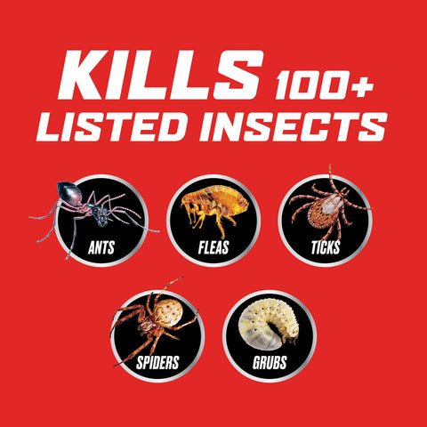 Ortho Lawn Insect Killer Granules illustrate 10,000 sq ft coverage potential.