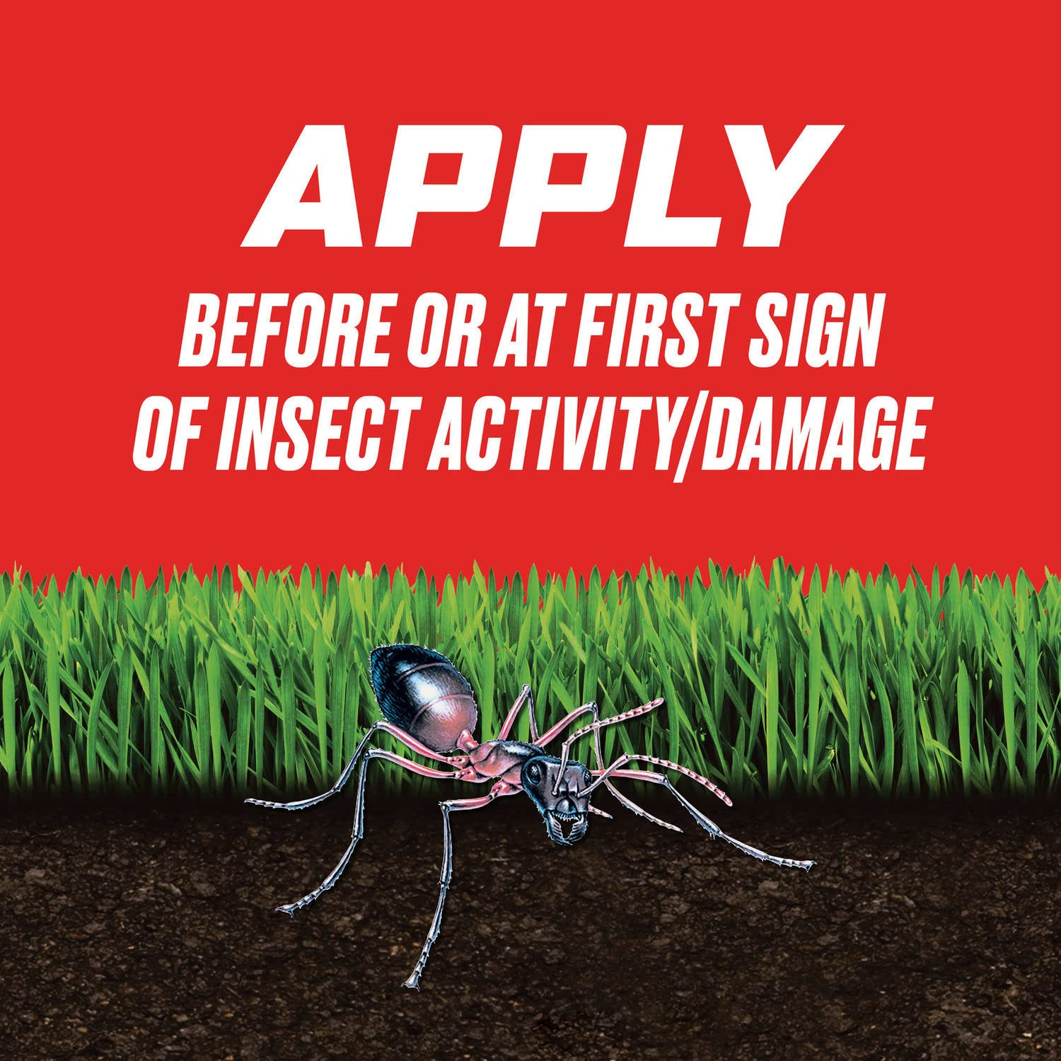 Ortho Lawn Insect Killer Granules target listed ants, spiders, ticks.