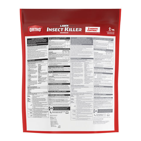 Ortho Lawn Insect Killer Granules being spread for even lawn coverage.