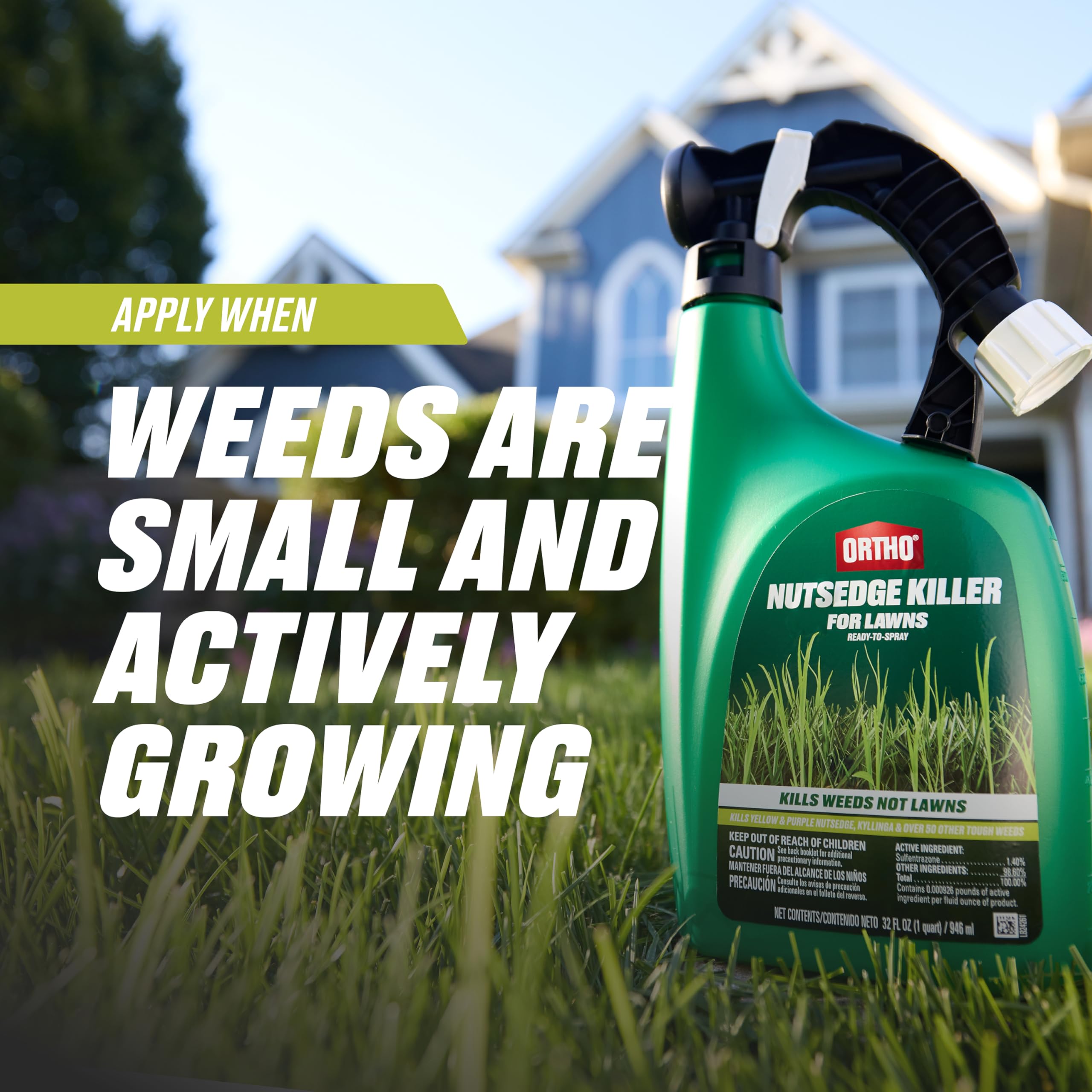 Ortho Nutsedge Killer for Lawns kills nutsedge and kylinga in turf