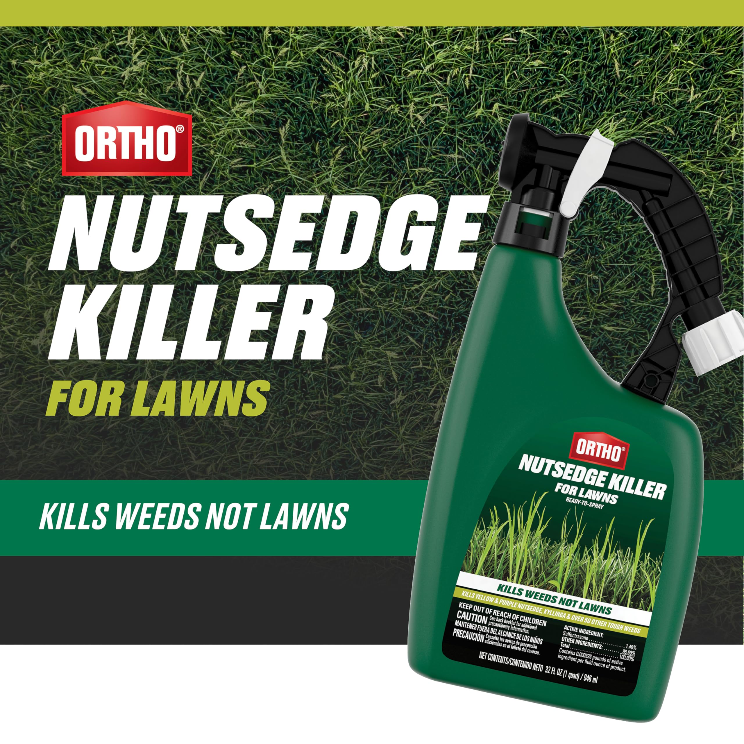 Ortho Nutsedge Killer for Lawns ready-to-spray on hose-end setup