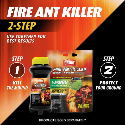 Ortho Orthene Fire Ant Killer step-one mound destruction with queen kill.