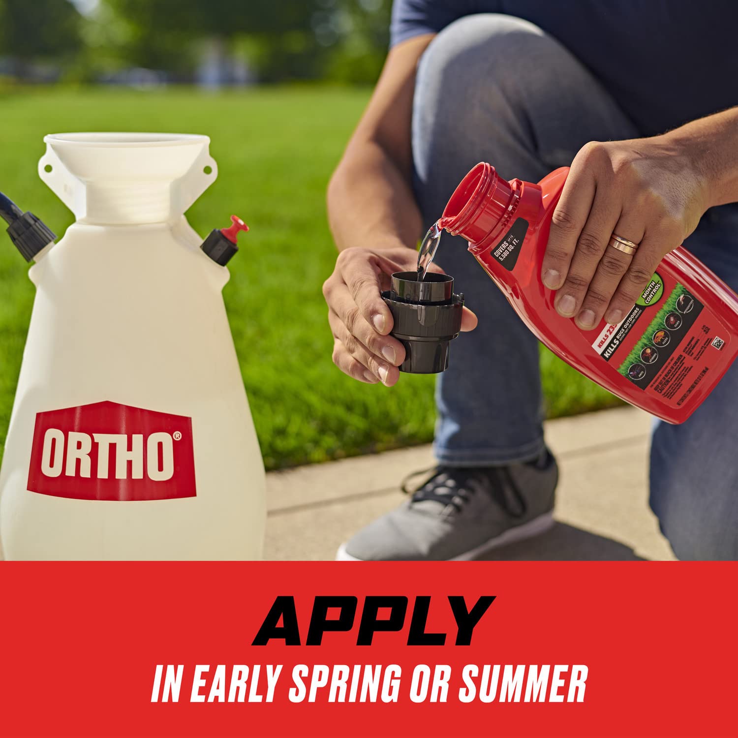 Ortho exterior application near foundation for early-season protection