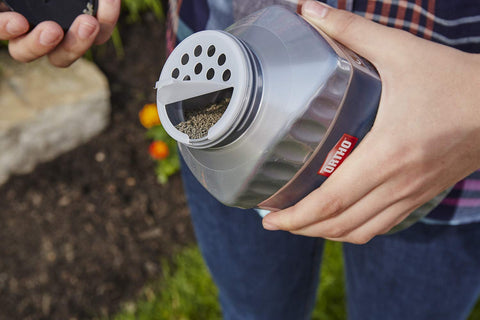 Ortho Snake-B-Gon granules protecting a garden path from snakes