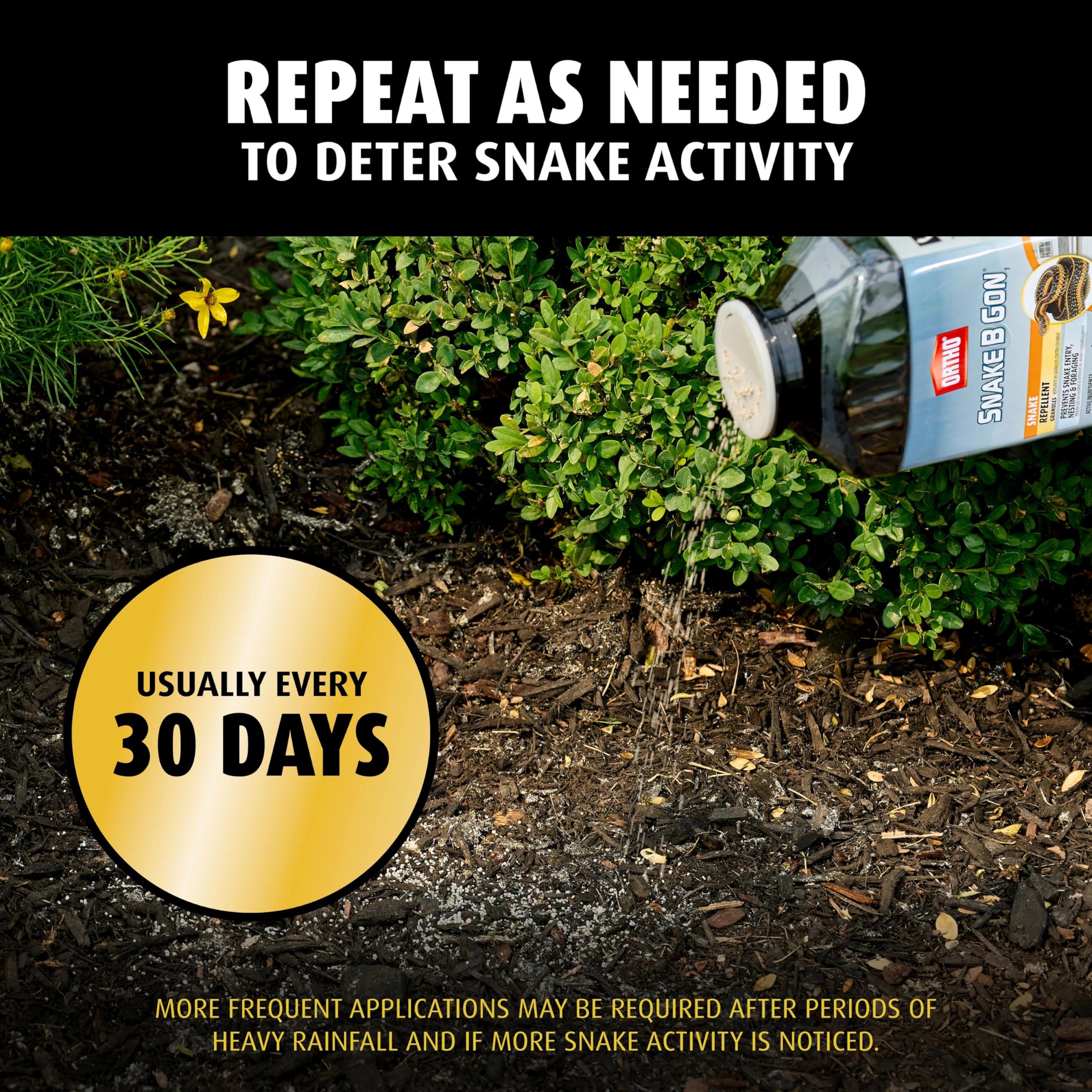 Ortho Snake B Gon1 deterrent applied around houses and yards