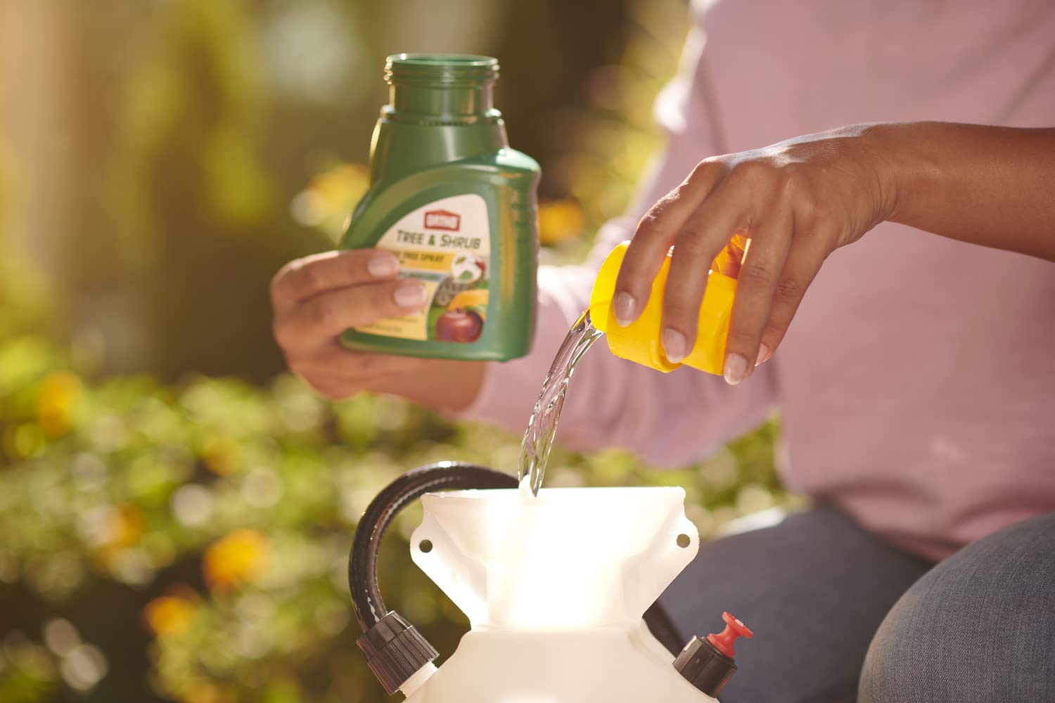 Ortho label mentions eggs, larvae and adults control on fruit trees