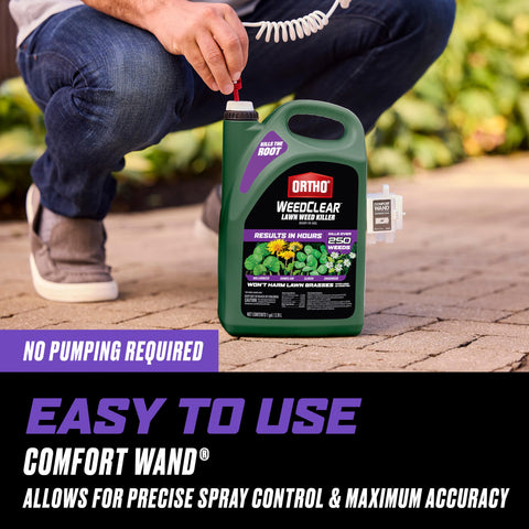 Ortho WeedClear covers 250 plus weeds with fast results.