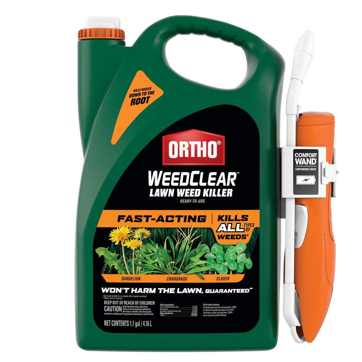 Ortho WeedClear Comfort Wand bottle for precise spot treatment on lawn weeds.