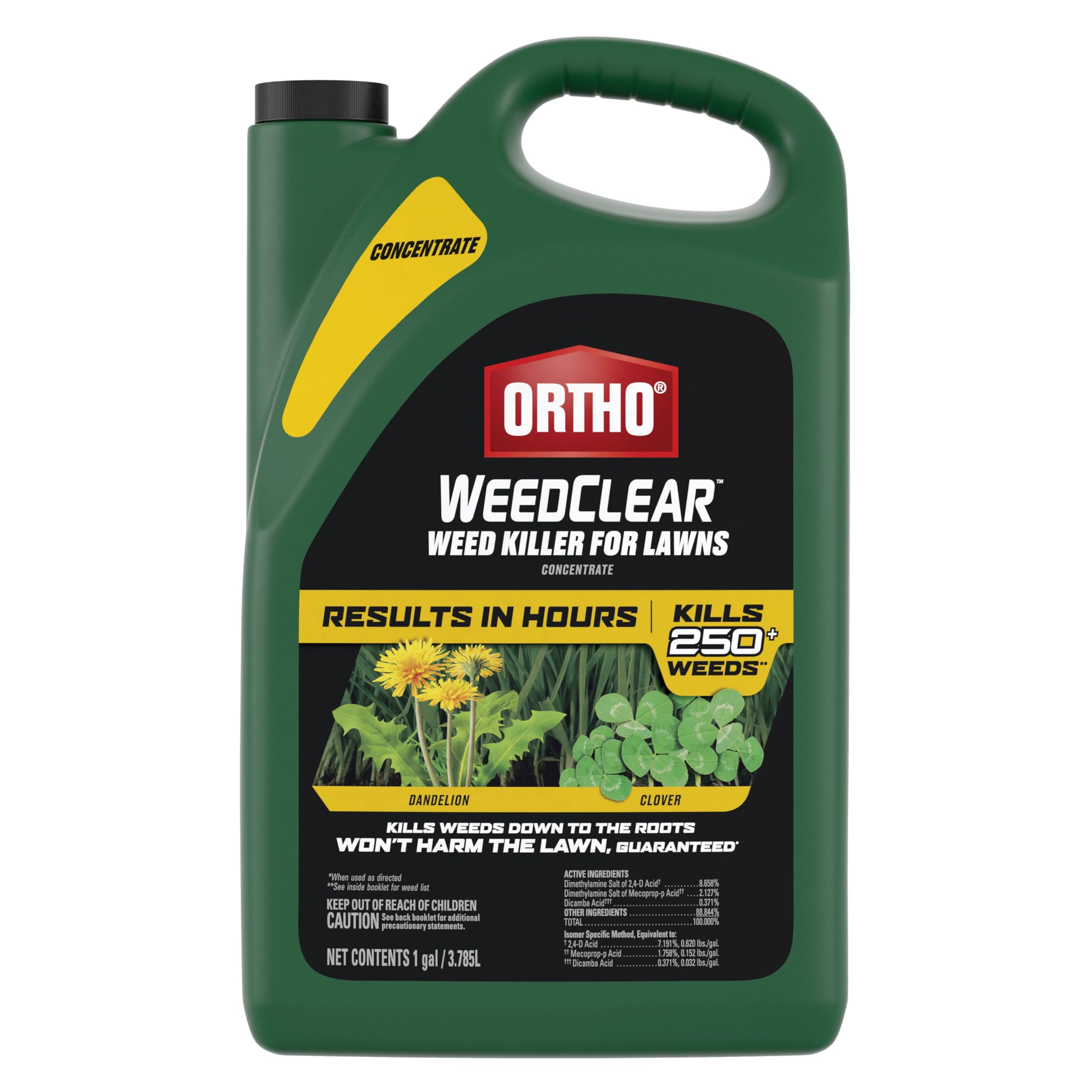 Ortho WeedClear concentrate bottle front view for lawn weed control