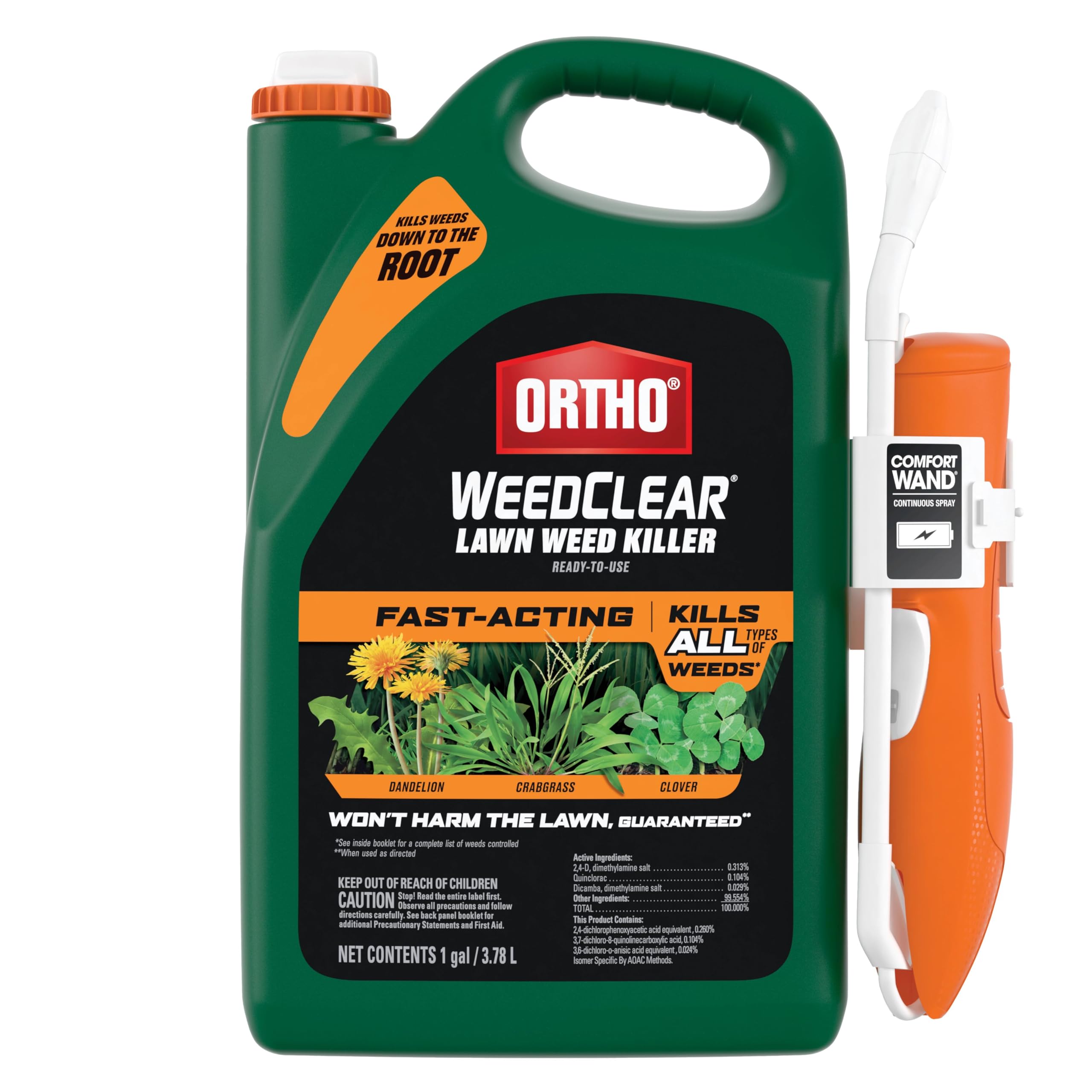 Ortho WeedClear lawn weed killer bottle for simple, targeted control.