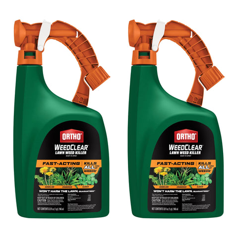 Ortho WeedClear bottle for easy hose-end lawn application.
