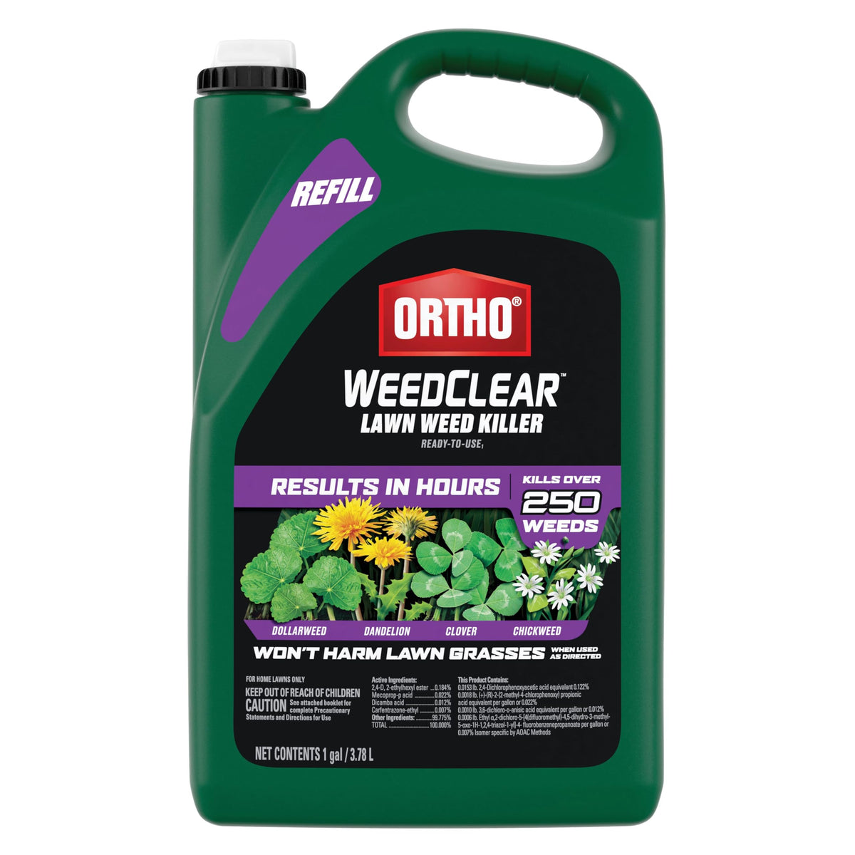 Ortho WeedClear refill bottle for quick spot treatments.