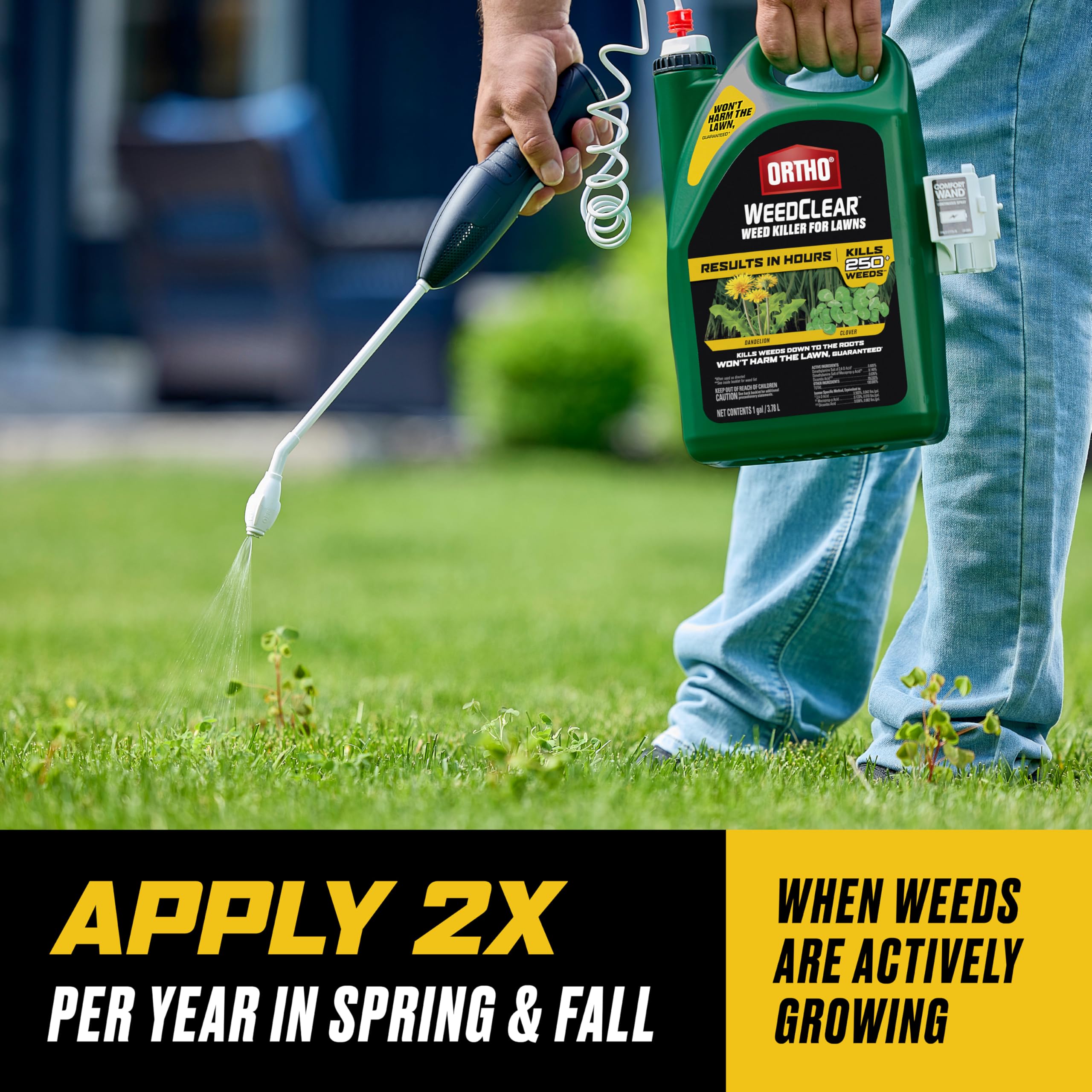Ortho WeedClear rainproof after drying on lawn