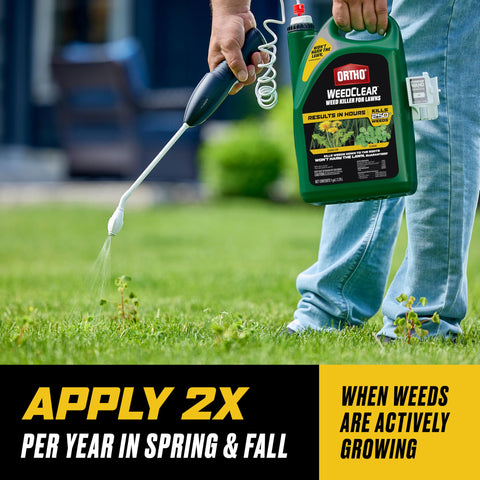 Ortho WeedClear rainproof after drying on lawn