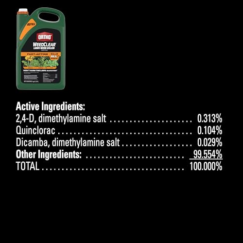 Ortho WeedClear refill label close-up showing compatibility with existing bottles
