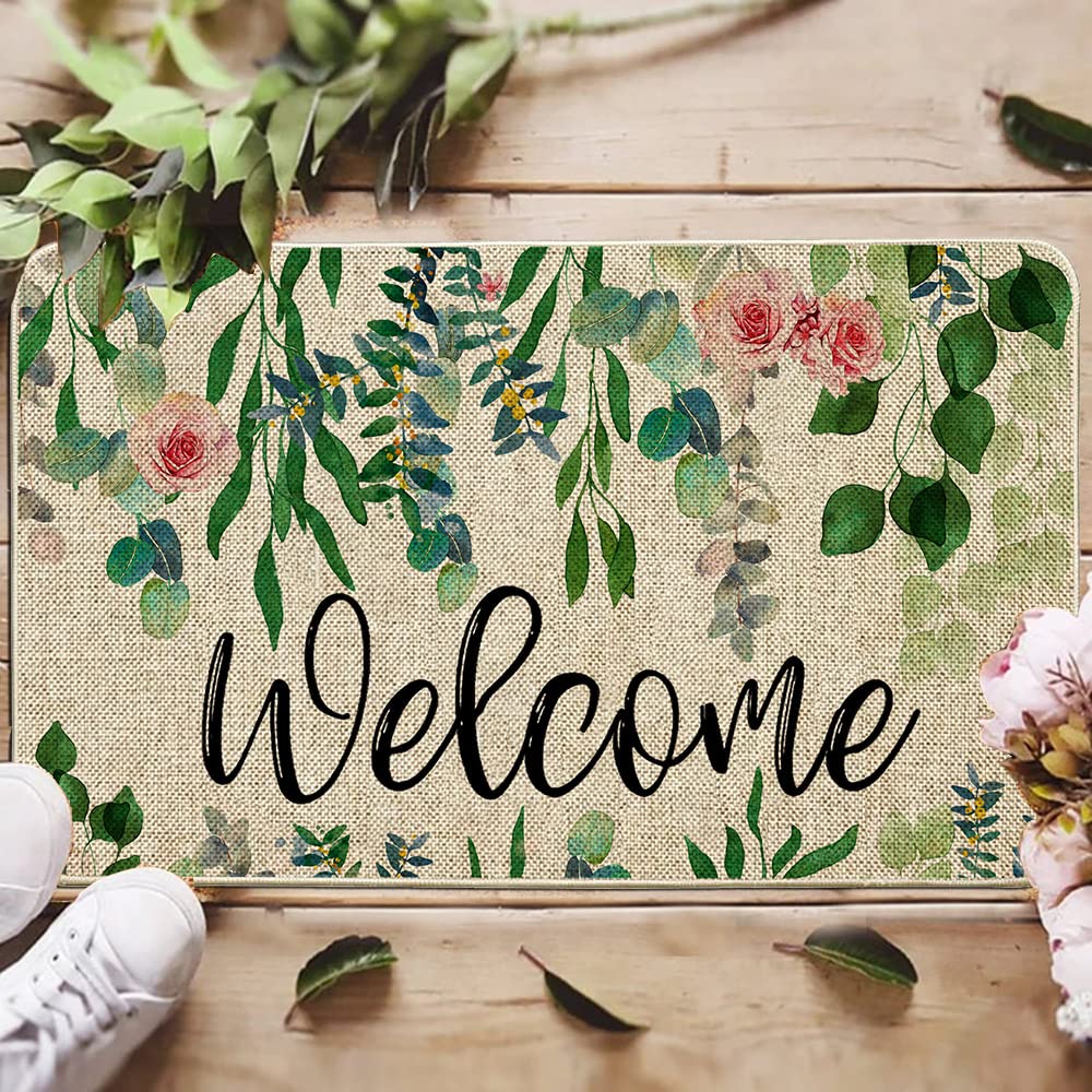 ORTIGIA floral mat close-up highlights vibrant spring colors for porch decor.