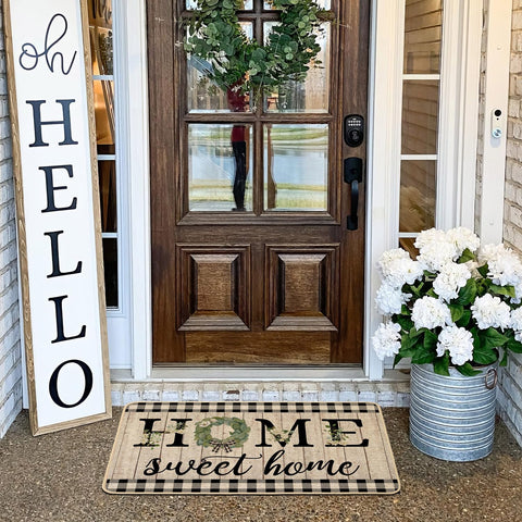 ORTIGIA Home Sweet Home doormat burlap top texture for a natural look