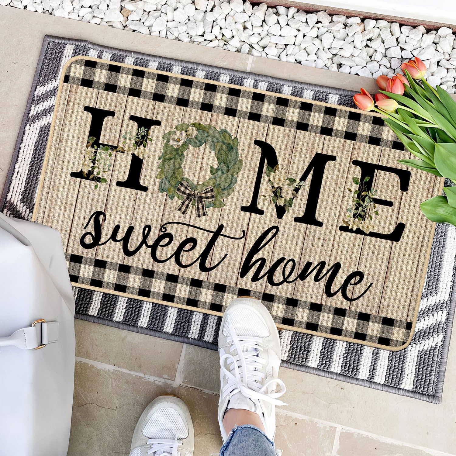 ORTIGIA Home Sweet Home doormat size 17x29 fits most doors