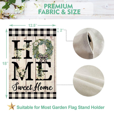 ORTIGIA Home Sweet Home Magnolia flag installed securely with anti-wind clip