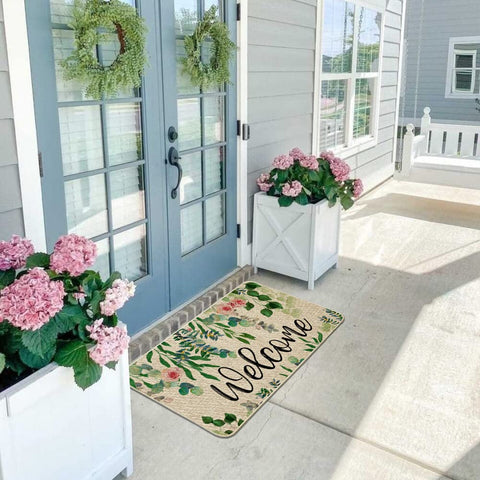 ORTIGIA 17x29.5 inch doormat fits standard entryways with a low-profile design.