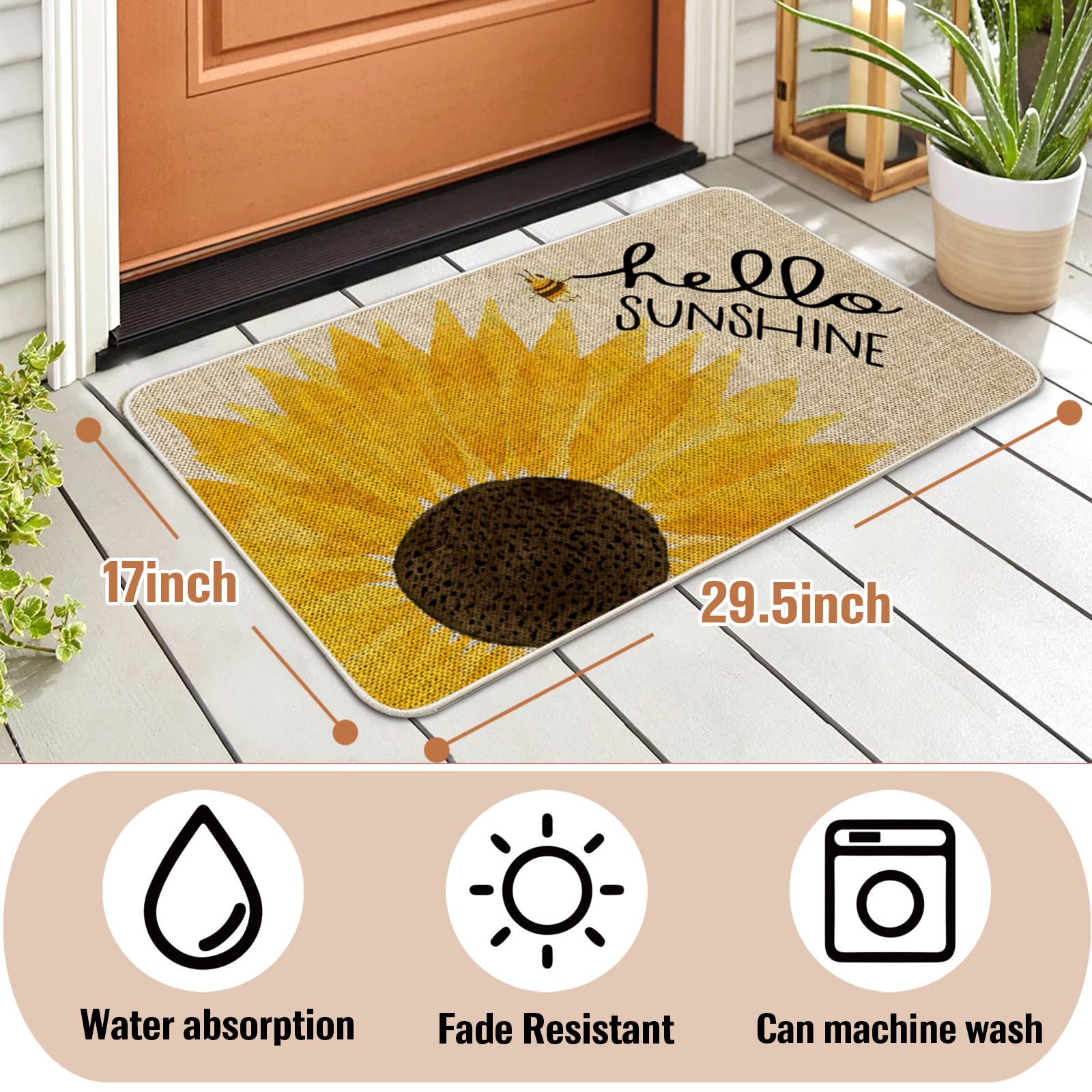 ORTIGIA Non-slip rubber back secures the mat against slips in entryways.